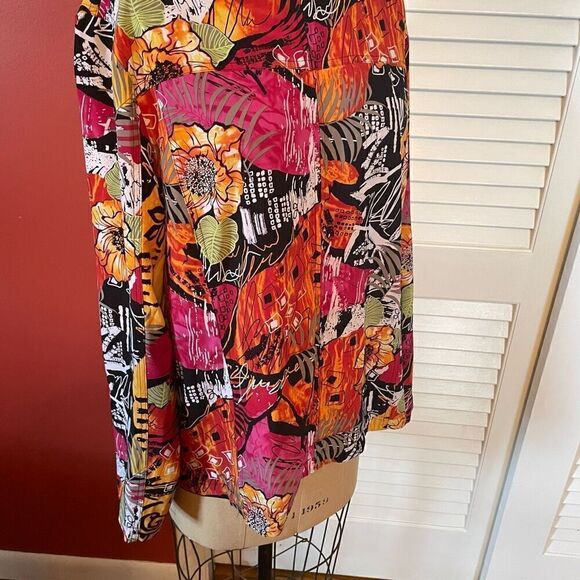 ADDITIONS BY CHICO’S | pink orange zip up lightweight jacket size 3 or L - Picture 3 of 6